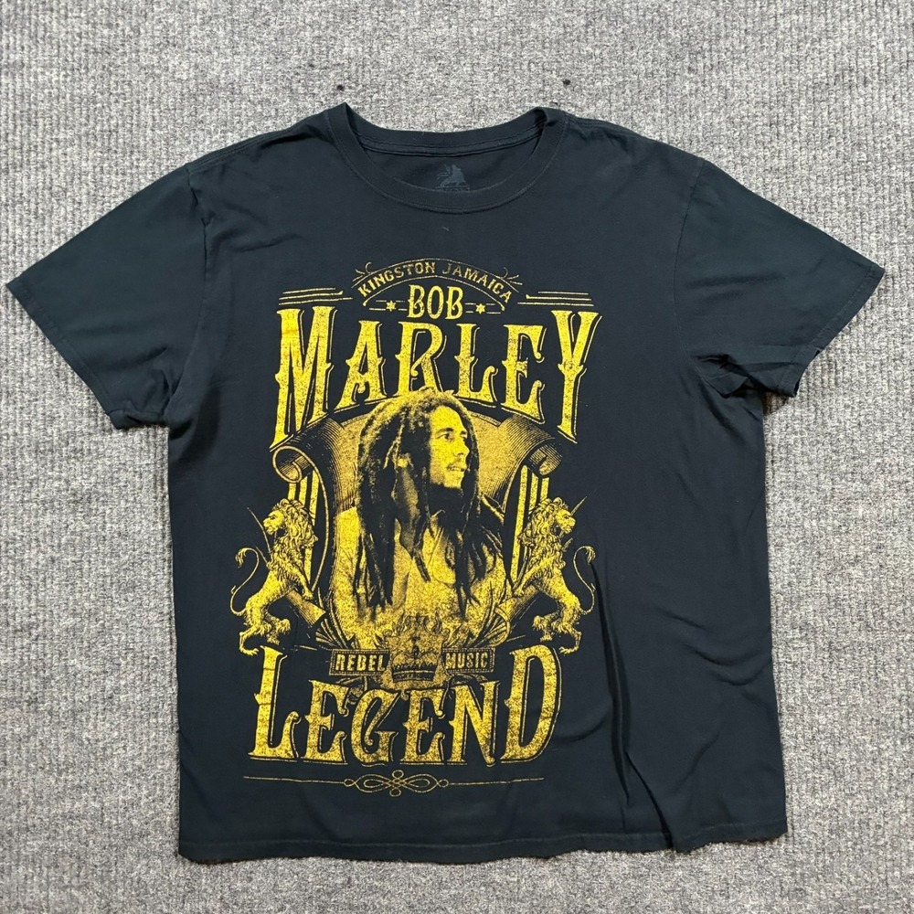 Zion Rootswear Bob Marley Legend T Shirt Mens Large Black Graphic Tee Reggae